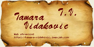 Tamara Vidaković vizit kartica